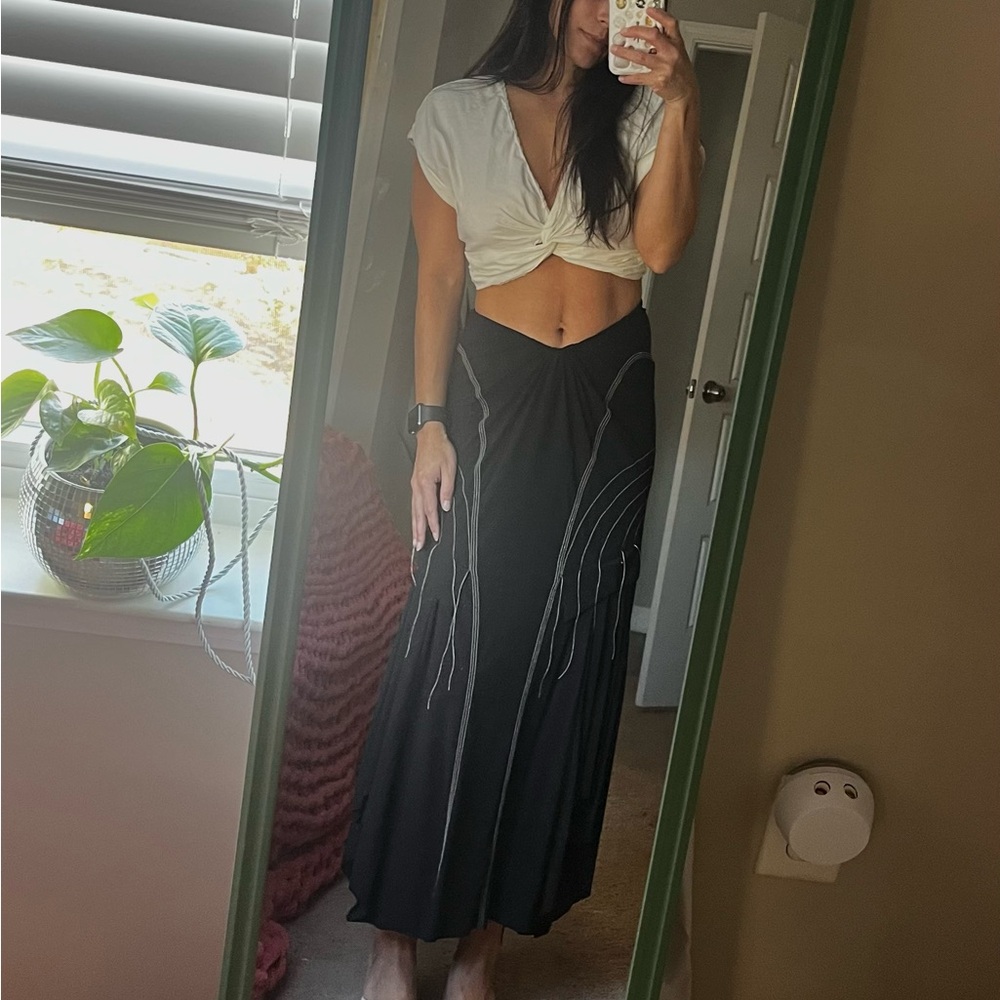 Vintage marithe + girbraud navy Maxi Skirt